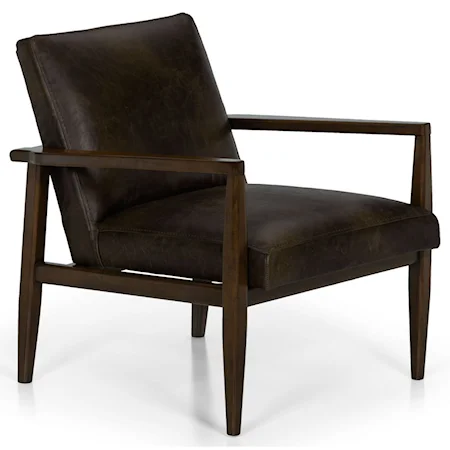Mid-Century Modern Upholstered Accent Chair with Tapered Legs